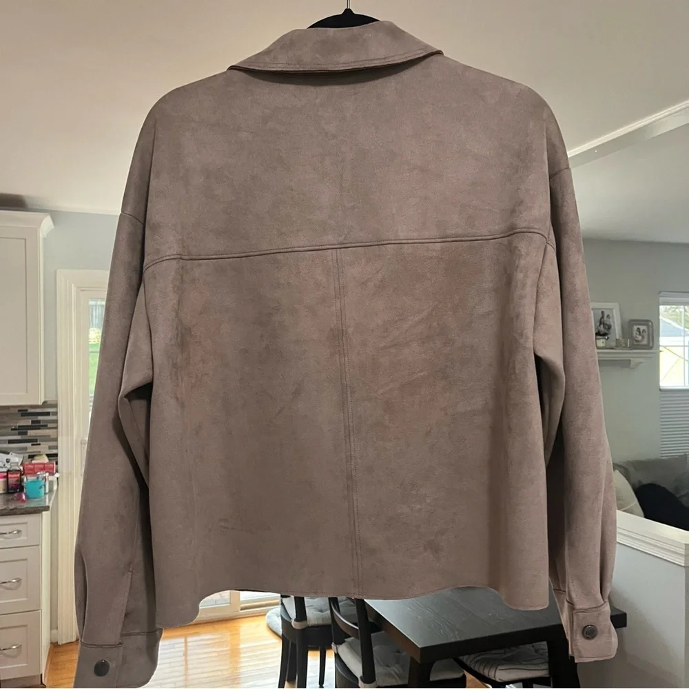 Zara Faux Suede Women's Tan Jacket S - Picture 6 of 7